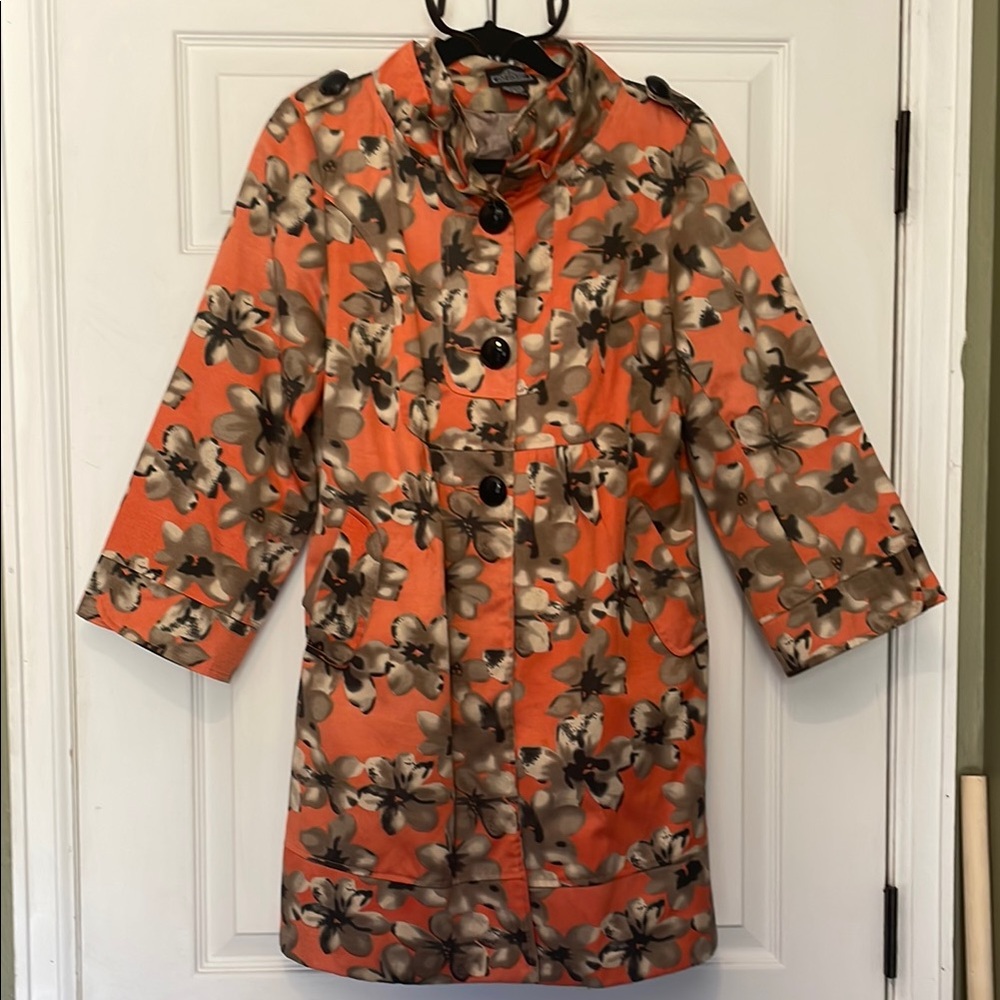 Angie Floral Coat with big Pockets